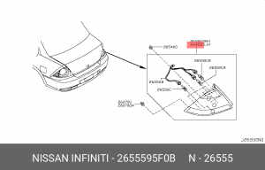 Nissan Almera Classic Фонарь задний левый 26555-95F0B NISSAN INFINITI