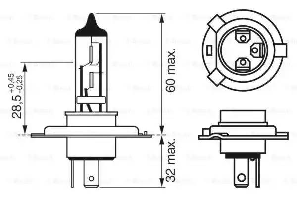 Н4 12V-60\55W Pure Light 1 987 302 041 BOSCH