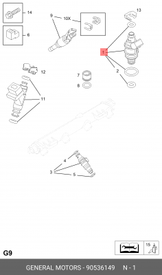 GM Z18XE форсунка топливная 90536149 DAEWOO