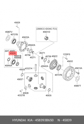 Hyundai IX35 Подшипник дифференциала 458393B650 HYUNDAI KIA