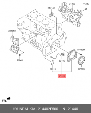 Hyundai Santa FE Сальник коленвала задний с корпусом 214402F500 HYUNDAI KIA