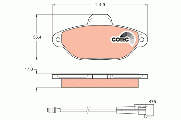 Fiat Punto колодки передние GDB1115 TRW