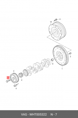 VAG болт шкива М16х54 WHT 005 322 VAG