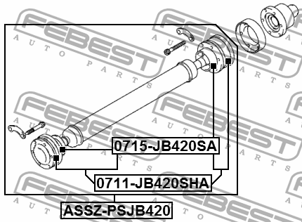 Suzuki Grand Vitara кардан передний ASSZ-PSJB420 FEBEST