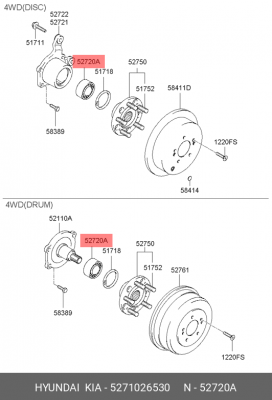 ШАРИКОВЫЙ ПОДШИПНИК D=50ММ 5271026530 HYUNDAI KIA