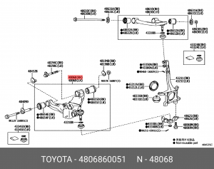 Toyota LC Prado 150 рычаг передний правый 48068-60051 TOYOTA