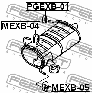 Toyota Corolla Подвес глушителя PGEXB-01 FEBEST