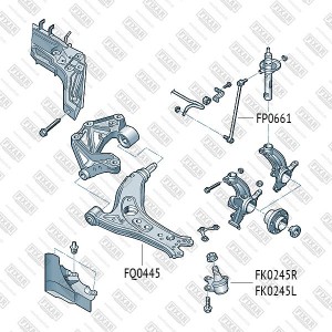VAG Polo Sedan, 9N, Skoda Fabia, Roomster, Rapid стойка стабилизатора передняя FP0661 FIXAR
