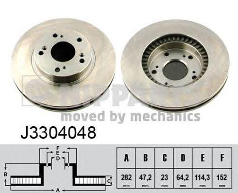HONDA Civic диск тормозной передний J3304048 H B JAKOPARTS NIPPARTS
