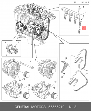 Chevrolet Aveo T300 1.6, Opel Corsa D 09-, Astra J свеча зажигания 55565219 GENERAL MOTORS