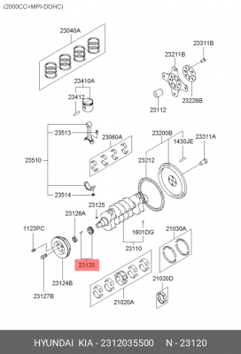 Hyundai SantaFe 06 Звезда распредвала 2312035500 HYUNDAI KIA