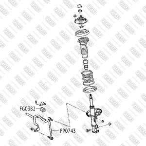 Toyota Avensis(T250) Prius, Corolla 02-06 стойка переднего стабилизатора   JUKE FP0743 FIXAR