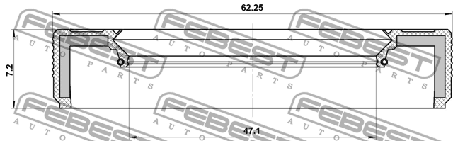 Mazda CX-7 сальник выходного вала раздатки 95LBY-49620709X FEBEST