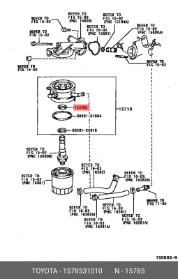 Toyota-Lexus прокладка 15785-31010 TOYOTA