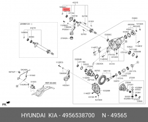 Kia Sorento Сальник диф-ла переднего моста наружный 4956538700 HYUNDAI KIA