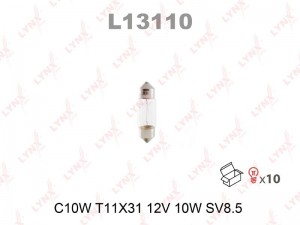 C10W 12V SV8.5 T11X31 (31мм) L13110 LYNXAUTO