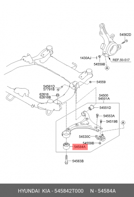 Hyundai IX35/Sportage 11/SonataYF/SantaFe 3-/Sorento12/Ceed12-/I30 12- - Са-лок  54584-2T000 HYUNDAI KIA