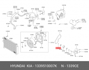 Hyundai/Kia  гайка 1339510007K HYUNDAI KIA