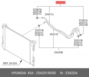 Kia Rio 15- Шланг АКПП нижний 254201R050 HYUNDAI KIA