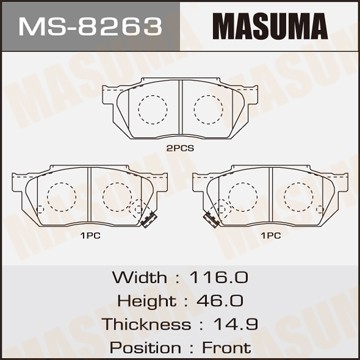 Honda Fit тормозные колодки передние MS8263 MASUMA