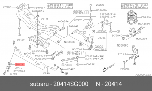 SUBARU  Forester 13->Outback 09->Tribeca 07-14, XV 12-> втулка переднего стабили 20414-SG000 SUBARU