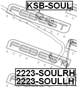 Hyundai I20/Venga втулка перед. стабилизатора KSB-SOUL FEBEST