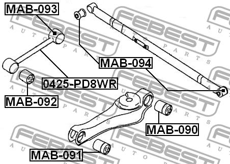 Сайлентблок заднего рычага MAB-091 FEBEST