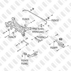 Hyundai ix35 11-/Sportage 10- сайлентблок зад продольного рычага перед прав FG0482 FIXAR
