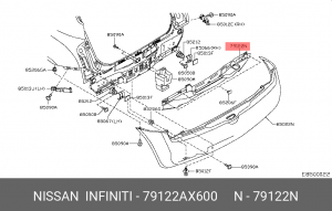 Nissan Micra K12 усилитель заднего бампера 79122-AX600 NISSAN INFINITI