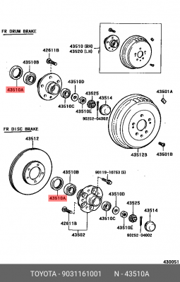 Toyota town ace сальник ступицы передний наружный 90311-61001 TOYOTA