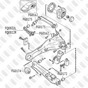 Mitsubishi Lancer 9, 10, Cedia, Outlander, Mirage 95-03 с/блок заднего нижнего п FG0172 FIXAR