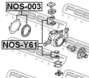 Nissan Patrol Y61 подшипник шкворня с прокладкой NOS-Y61 FEBEST