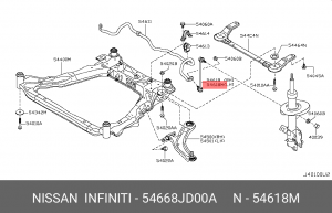 Nissan X-Trail T31, Qashqai стойка переднего стабилизатора левая 54668-JD00A NISSAN INFINITI