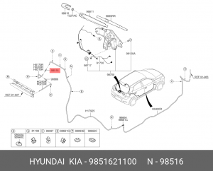 HYUNDAI/kia переходник шлангов стеклоомывателя (для наращивания) 9851621100 HYUNDAI KIA