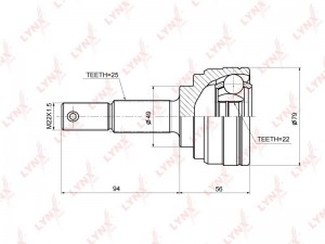 Nissan Tiida ШРУС наружный CO-3678 LYNXAUTO