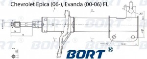 Chevrolet Epica Амортизатор передний левый G22250197L BORT