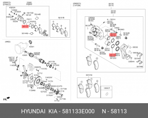 Kia Sorento 06-09 сальник поршня перед торм суппорта 581133E000 HYUNDAI KIA