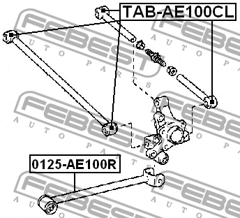 Toyota Corolla 95- с/блок задней поперечной тяги TAB-AE100CL FEBEST