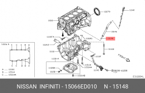 Nissan Nissan VQ35DE прокладка натяжителя верхней цепи 15066-ED010 NISSAN INFINITI