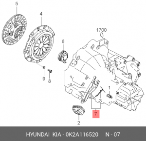 Kia Spectra вилка сцепления 0K2A116520 HYUNDAI KIA