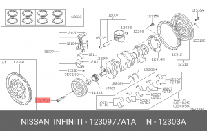 Nissan Note 1.4 болт крепления шкива коленвала 12309-77A1A NISSAN INFINITI