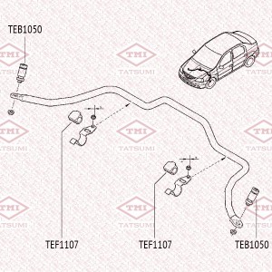 Renault Logan, Sandero, Largus .ALMERA NEW, Xray втулка переднего стабилизатора TEF1107 TATSUMI