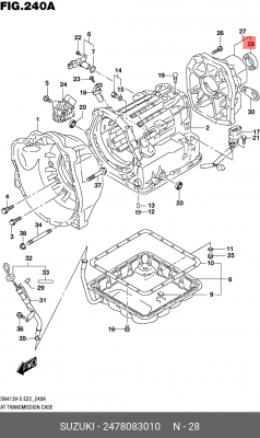 Suzuki Jimny 05- сальник хвостовика АКПП 24780-83010 SUZUKI