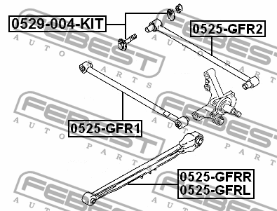 MAZDA 626 GF 1997-2002 болт сход развал 0529-004-KIT FEBEST