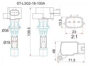 MAZDA 3 (BK)/6 (GG/GH)/CX-7 07-> 2.0i/2.3i/2.5 катушка зажигания STL3G218100A SAT