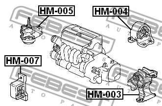 Honda CR-V II  опора ДВС левая HM-003 FEBEST