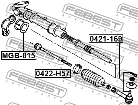 Mitsubishi Junior 95- тяга рулевая 0422-H57 FEBEST