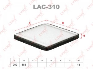 Mitsubishi Colt 04-, фильтр салона (правый руль) LAC-310 LYNXAUTO