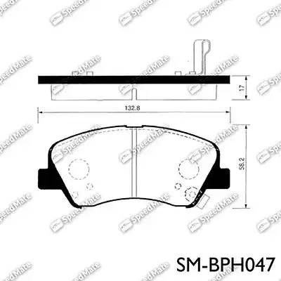 Hyundai Solaris/Rio 12-17 Тормозные колодки передние SM-BPH047 SPEEDMATE