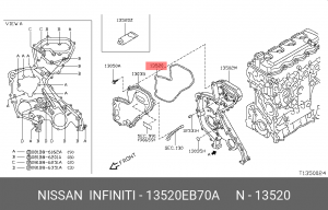 прокладка передней крышки ДВС 13520-EB70A NISSAN INFINITI